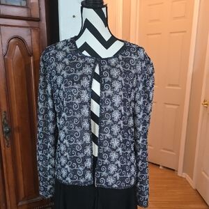 Papell Boutique Black and Silver Jacket